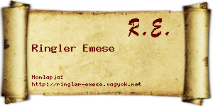 Ringler Emese névjegykártya